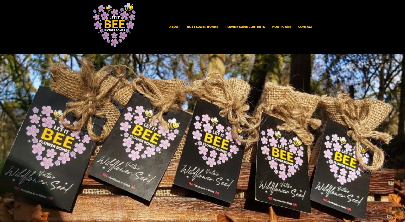 Screen grab of Let It Bee Flower Bombs website