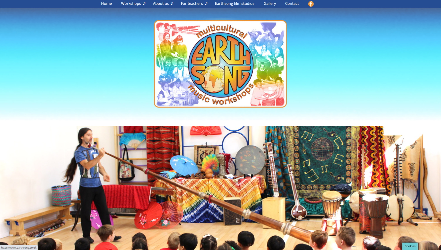 Screen grab of Earthsong website