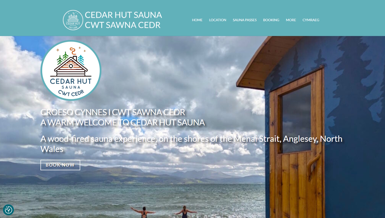 Screen grab of Cedar Hut Sauna website